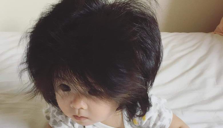 A 7-month-old girl surprised the Internet with her magnificent hair