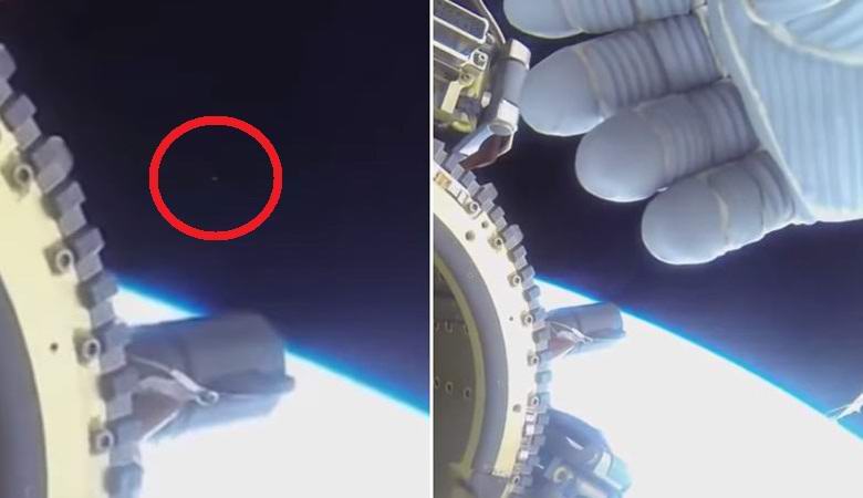 The ISS astronaut shielded the camera lens with his hand, which