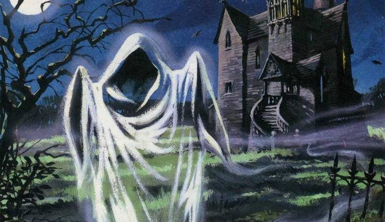 A white ghostly figure walking around the house got into the lens of a surveillance camera