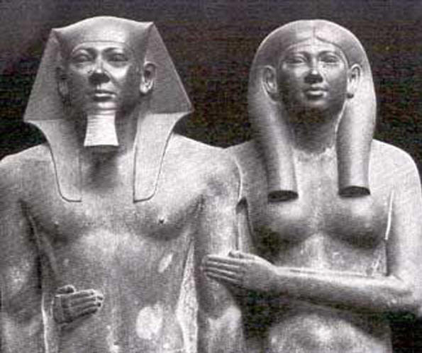 Pharaoh Menkor and his wife, Hemerarnebti II, 4th Dynasty (2575-2467 BC)