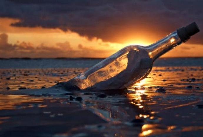 Bottles thrown into the sea like messages