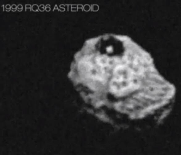 Black pyramid on an asteroid