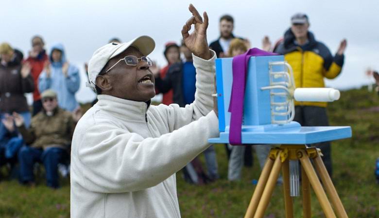 Members of a religious movement place spiritual energy in special