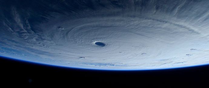 Monstrous funnel over the Pacific Ocean