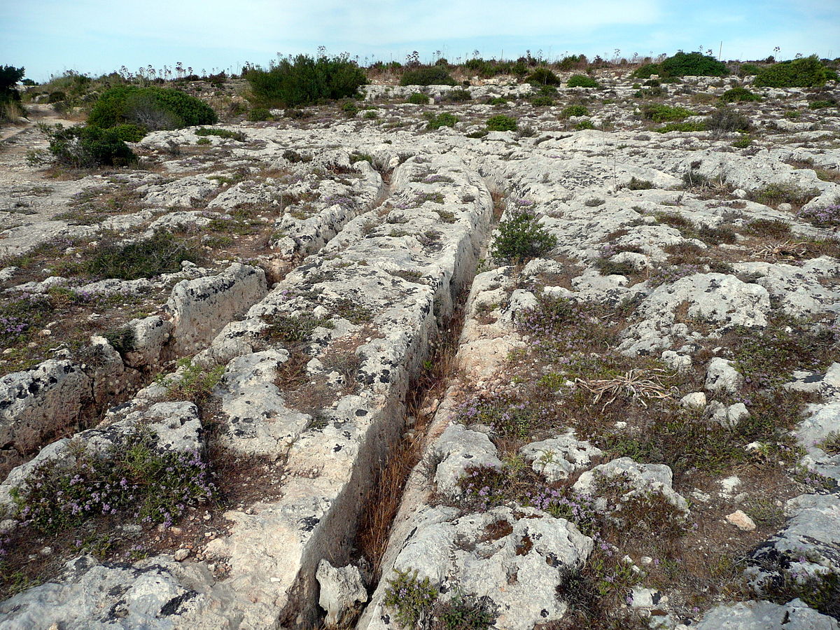 The oldest stone ruts of Malta, unknown by whom and why created