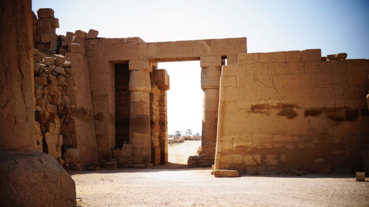 An ancient Egyptian temple was discovered during construction work.