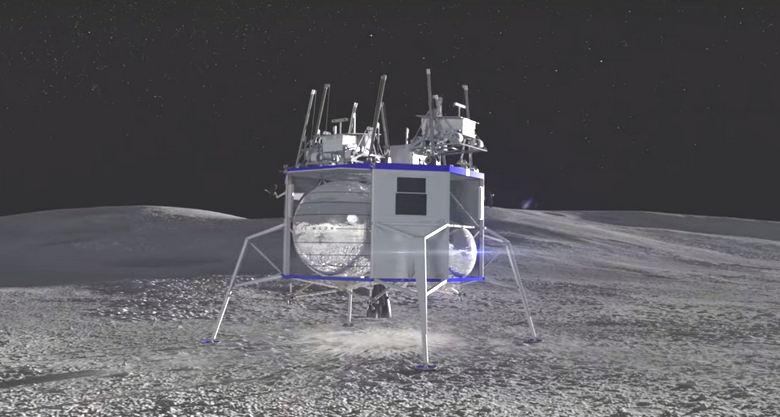 Jeff Bezos Demonstrates Life Size Lunar Lander