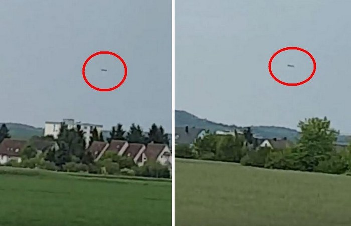 A huge cigar-shaped UFO over Germany