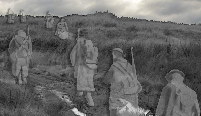 An Irish family in the forest took a photo of the ghost of a soldier