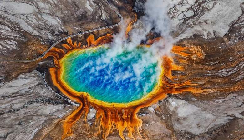 The Yellowstone Super Volcano is gradually burning trees around it.