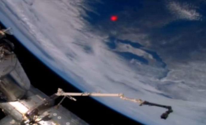 The ISS camera recorded a mysterious flash in space