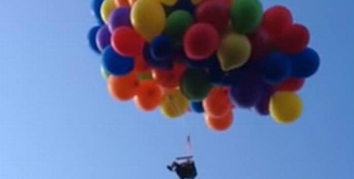 The Canadian was arrested for flying a hundred balloons