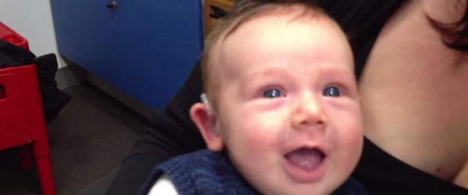 Baby first heard mom’s voice and smiled