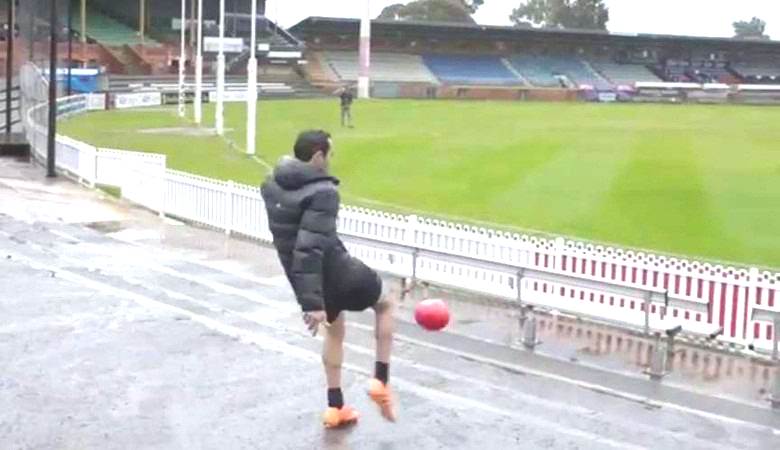 Lightning hit right in the flying soccer ball