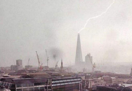 Lightning struck the highest skyscraper in Europe