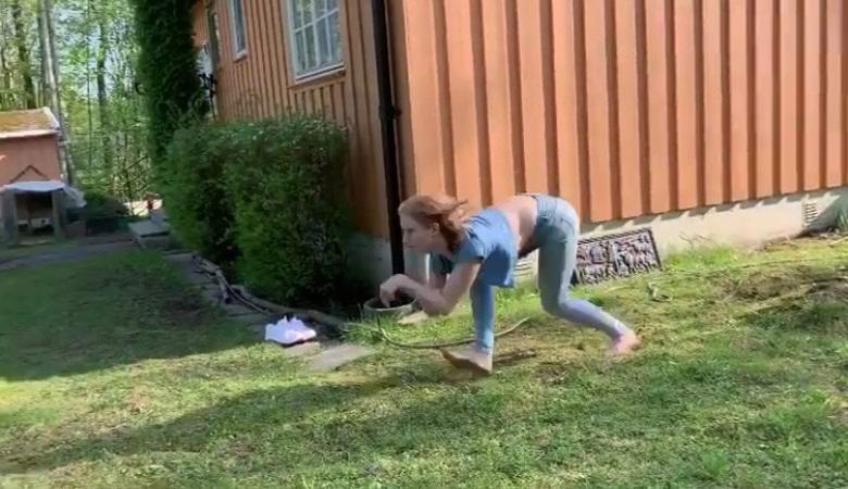 A young Norwegian woman who dreams of becoming a horse runs easily on all fours