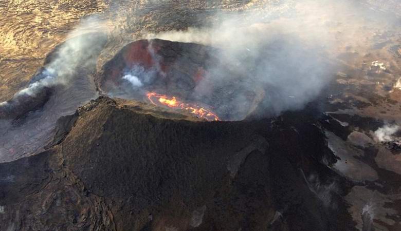 The man survived by falling into the mouth of an active volcano