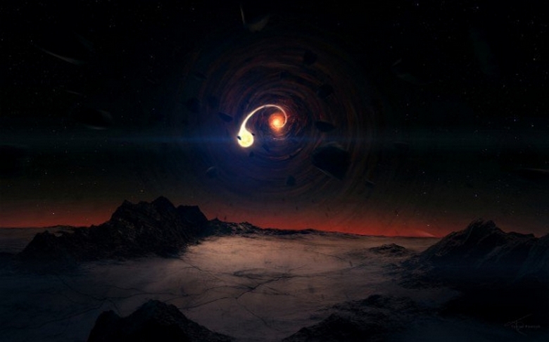 At the border of the solar system is a black hole that creates gravitational anomalies