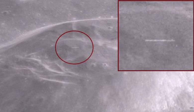 On the moon found a runway and a huge UFO