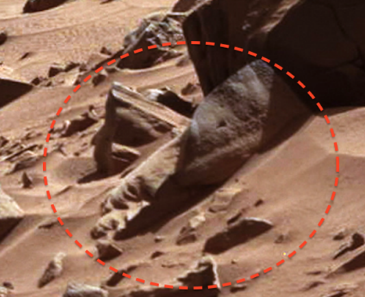 The remains of the sculpture can be seen in the image transmitted by the robot