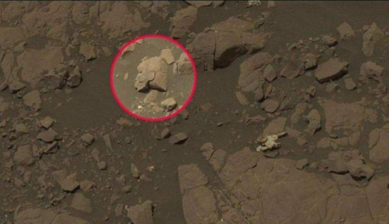 The head of the statue was discovered on Mars