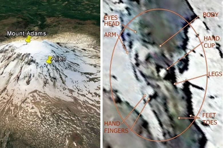 A frozen giant was discovered on top of Mount Adams