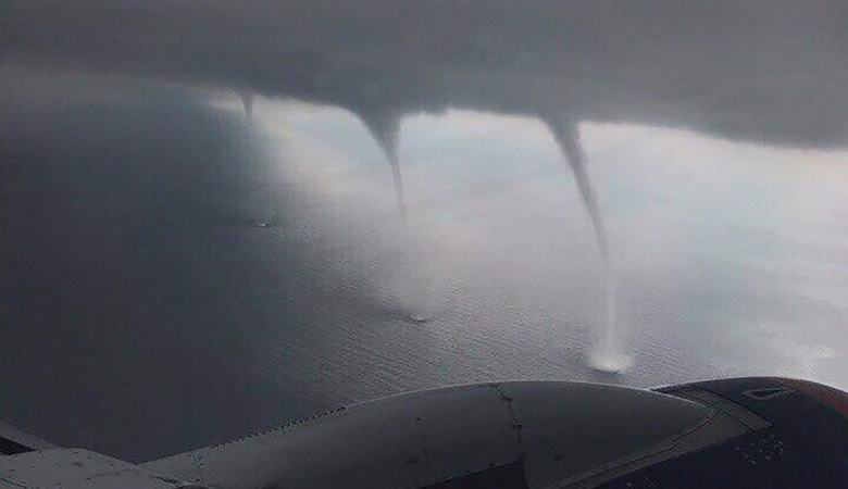 A lot of tornadoes formed over the sea in Sochi