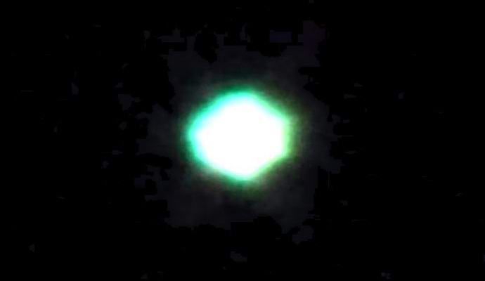 A shining UFO was photographed over night Novosibirsk