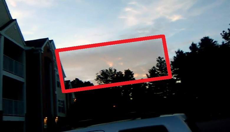 A perfectly flat rectangular cloud formed over Virginia.