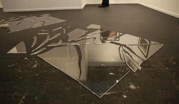 broken mirror on the floor 