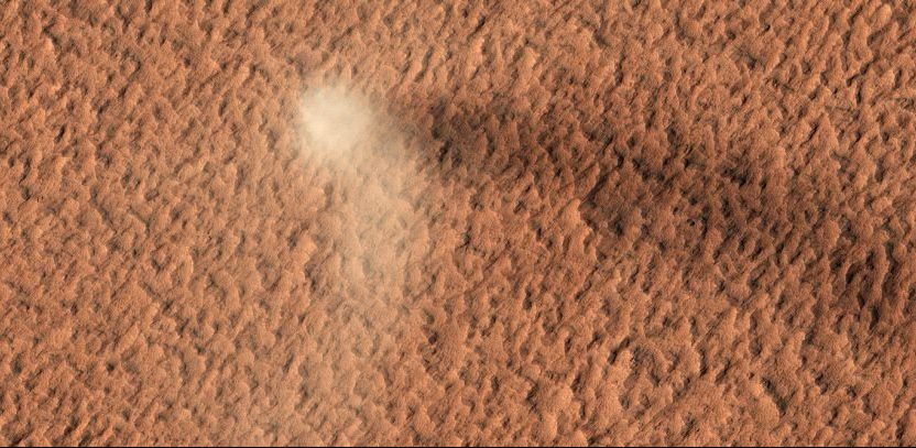 NASA releases images of the epic 'Dust Devil' on the surface of Mars 