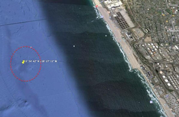Unusual underwater structures found off the coast of Santa Monica, California