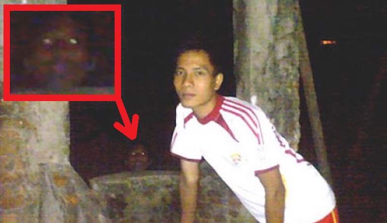 The same ghostly head appeared in two different photos