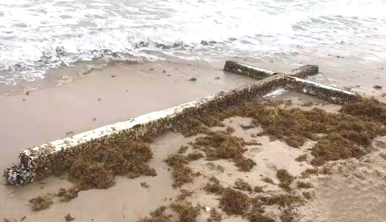 A huge cross washed ashore Florida