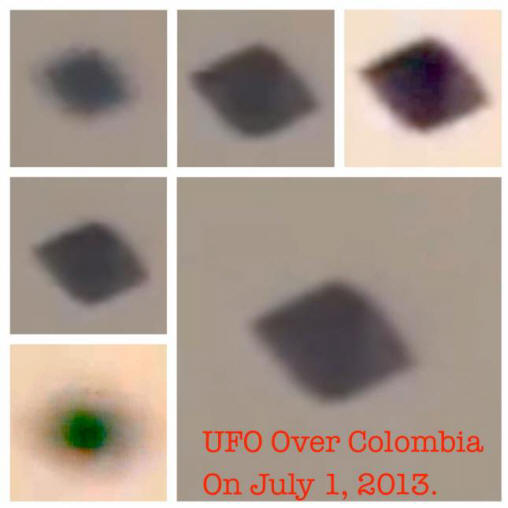 Pyramidal UFO captured over Colombia