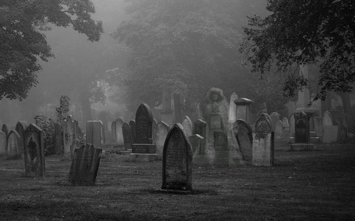 Teenagers filmed a ghost in a night cemetery