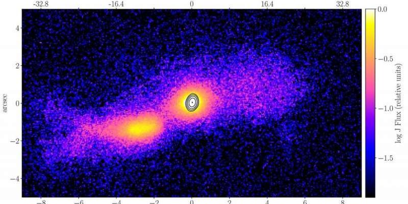 The world's first photo of a jet resulting from a collision of galaxies is taken 