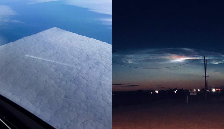 Rectangular and rainbow clouds puzzled the inhabitants of North America