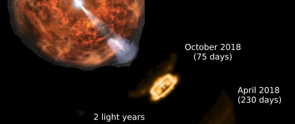 Radio observations confirm super-fast material ejection from merging neutron star 