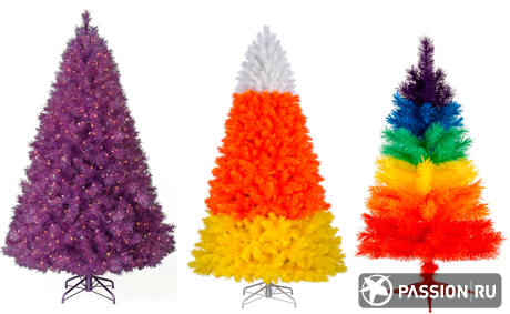 Colorful Christmas trees