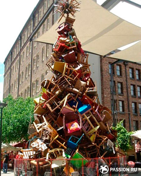 Christmas tree from chairs