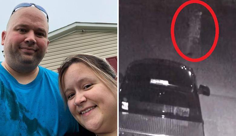 The family decided to move after her surveillance camera captured the ghost.