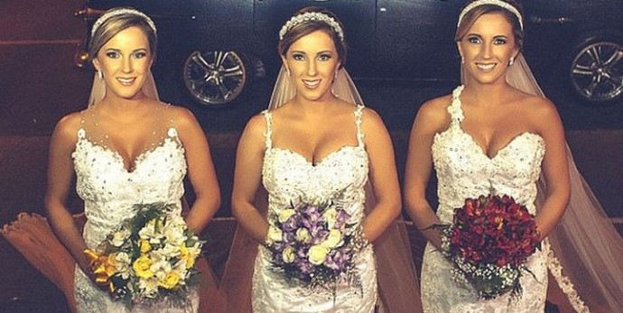 The triplets were lucky to get married one day