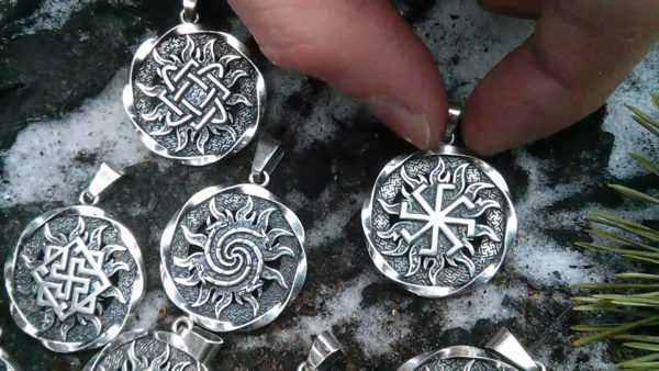Slavic amulets made of silver 