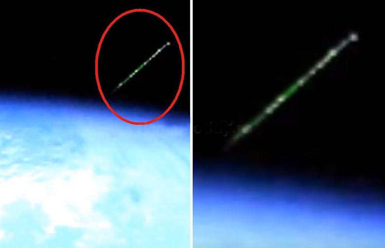 Strange flash recorded by ISS camcorder