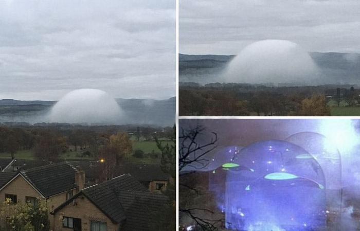 A foggy dome, very passerby on a UFO