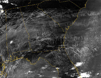 Contrails over the southeastern United States