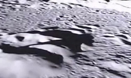 An object resembling the remains of a foundation fell into the frame