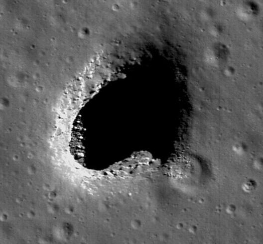 The entrance to the inner cavity on the moon, photographed earlier