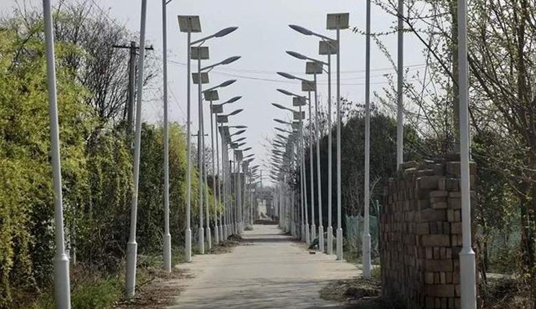 In China, a huge number of streetlights were installed on the village road to outwit officials.